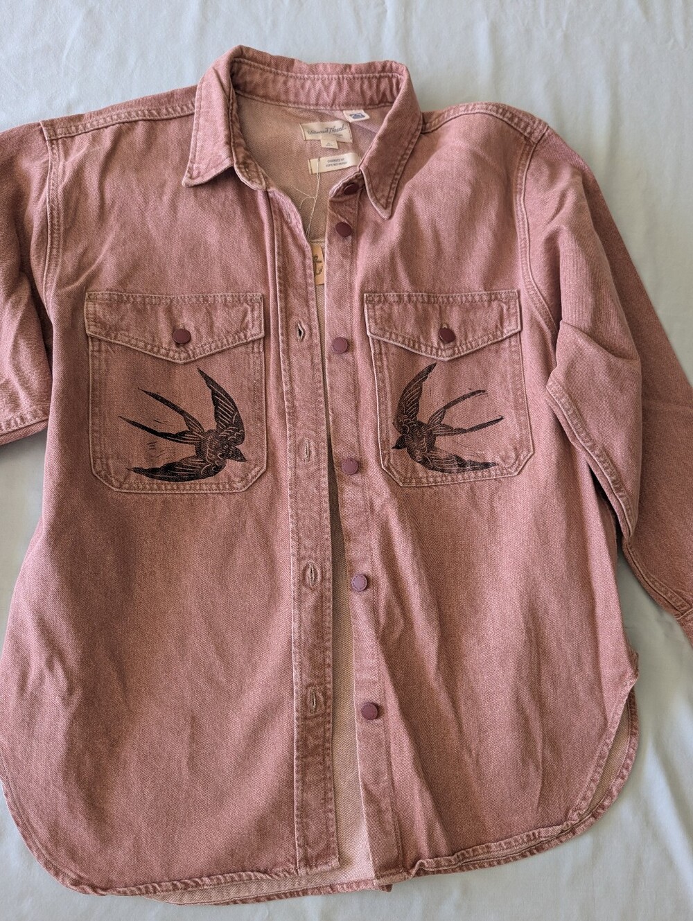 Swallow Bird Block Printed Jacket/Shacket